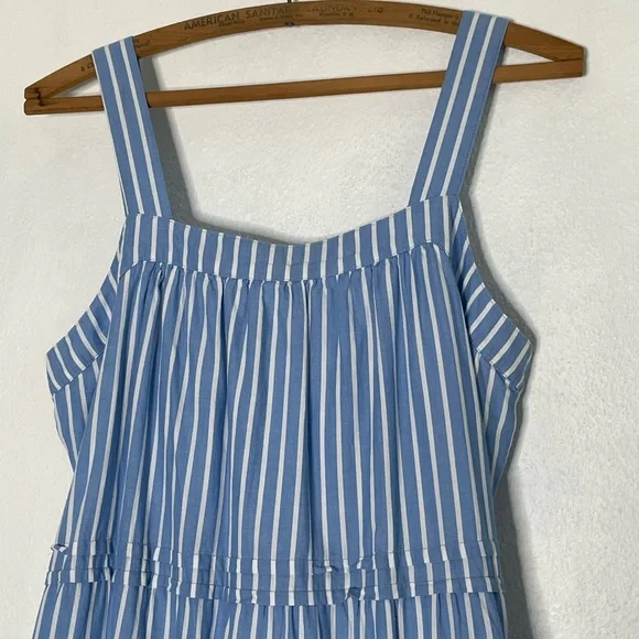 Pact The Sunset Easy Blue Stripe Organic Cotton Cami Dress. Size Medium. - Picture 8 of 12